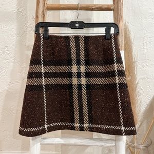 Burberry Brown Plaid Mini Skirt